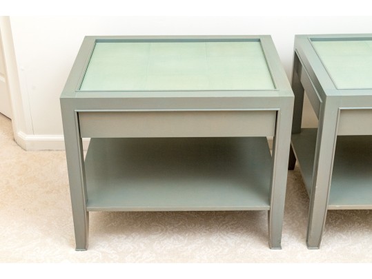 Pair Of Painted And Faux Shagreen End Tables