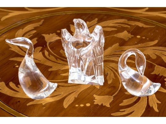 Trio Of Steuben Crystal Bird Figurines