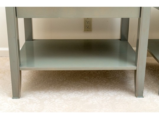 Pair Of Painted And Faux Shagreen End Tables