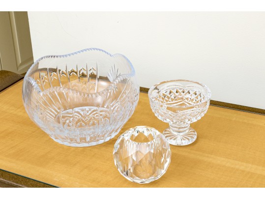 Trio Of Crystal Vessels Incl. House Of Igor Carl Faberge, Waterford, Ralph Lauren