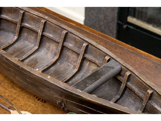 Awesome Artisanal Sculpture, Fisherman In Fishing Boat