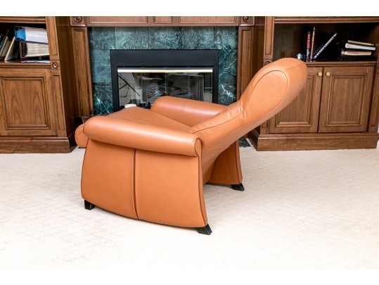 De Sede Swiss Leather Reclining Armchair With Ottoman