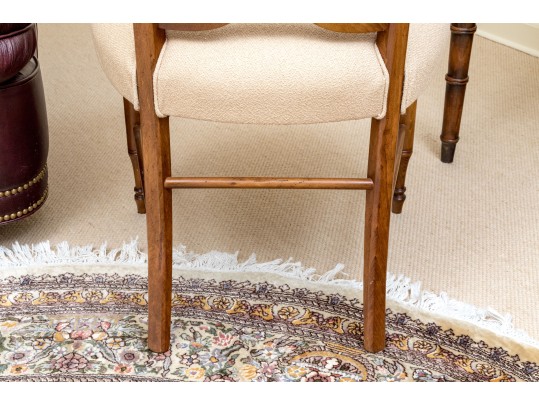 Theodore Alexander Chinoiserie Walnut And Leather Writing Desk With Baker Chair
