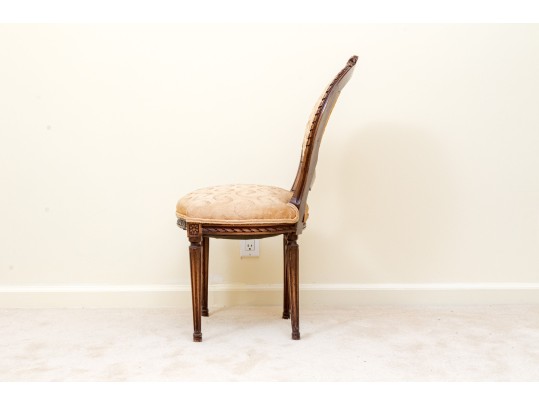 Vintage Louis XVI Style Carved And Upholstered Side Chair