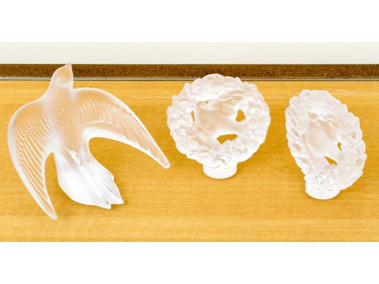 Three Pieces Of French Lalique Crystal