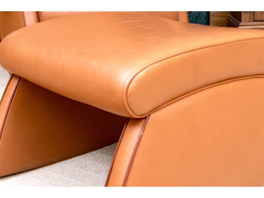 De Sede Swiss Leather Reclining Armchair With Ottoman