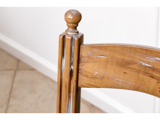 Four French Country Ladder Back Dining Chairs