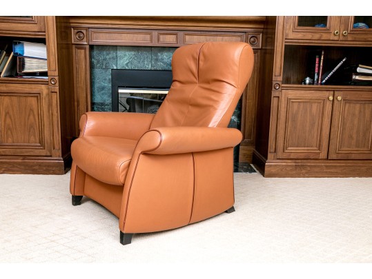 De Sede Swiss Leather Reclining Armchair With Ottoman