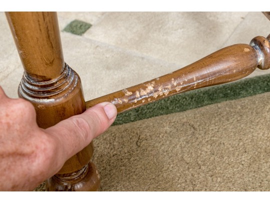 Four French Country Ladder Back Dining Chairs