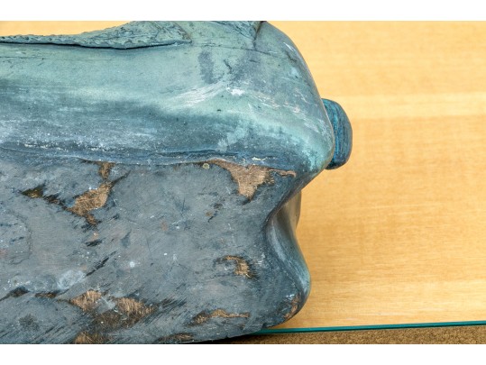 Asian Brass Recumbent Deer Sculpture 