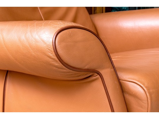 De Sede Swiss Leather Reclining Armchair With Ottoman