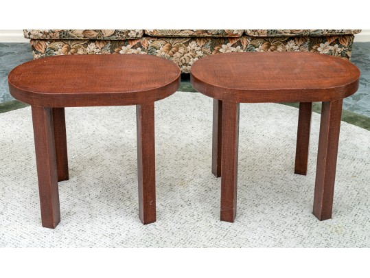 Pair Of Handsome Lacquered Side Tables