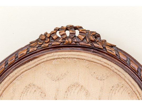 Vintage Louis XVI Style Carved And Upholstered Side Chair