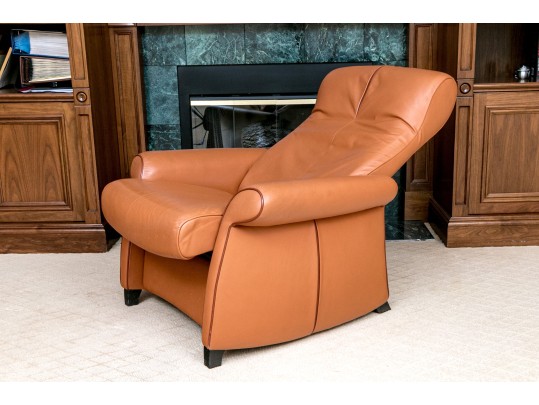 De Sede Swiss Leather Reclining Armchair With Ottoman