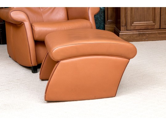 De Sede Swiss Leather Reclining Armchair With Ottoman