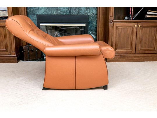 De Sede Swiss Leather Reclining Armchair With Ottoman