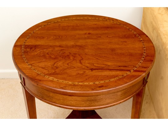 Quality Mahogany And Satinwood Marquetry Accent Table