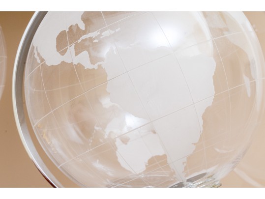 Duo Of Elegant Glass And Crystal Globes