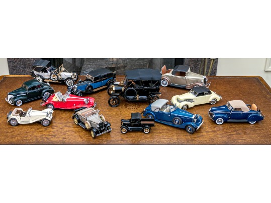 Collection Of Vintage Die-Cast Toy Cars, Mostly Franklin Mint