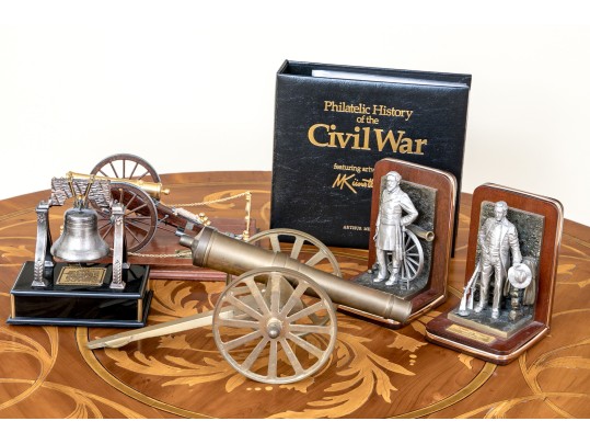 Collection Of Civil War Themed Decor Including Danbury Mint