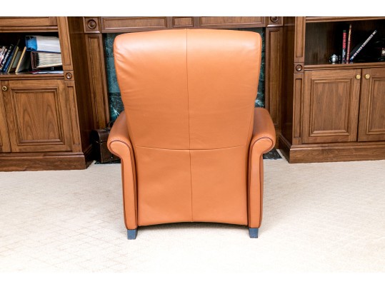 De Sede Swiss Leather Reclining Armchair With Ottoman