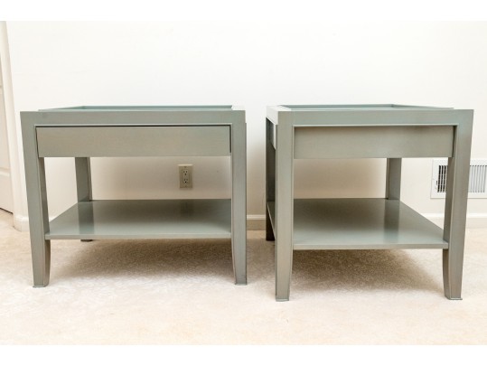Pair Of Painted And Faux Shagreen End Tables