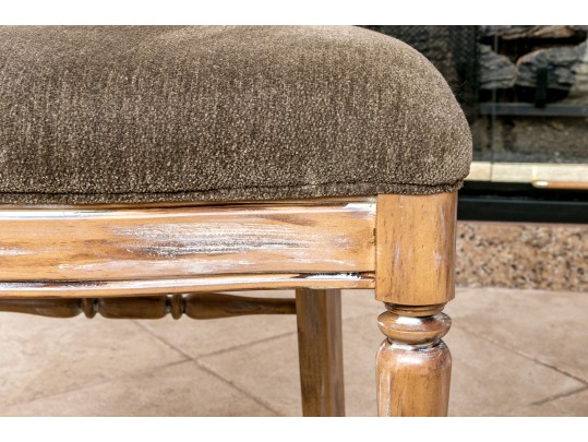 Four French Country Ladder Back Dining Chairs