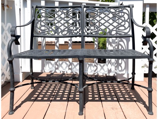 Pair Of Cast Aluminum Outdoor Settees