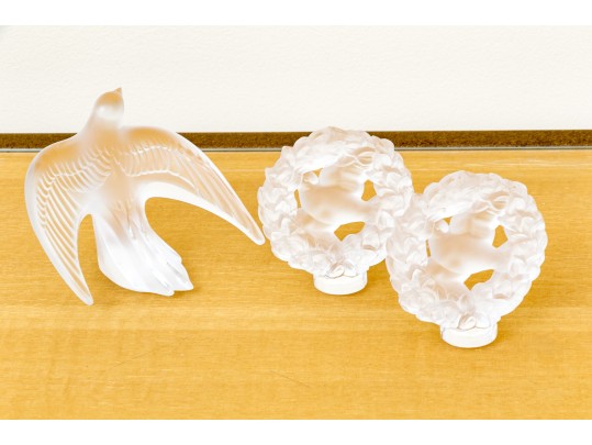 Three Pieces Of French Lalique Crystal