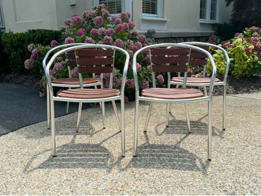 Set Of Four Nauteak Maritime Heritage Bistro Armchairs