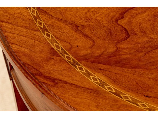 Quality Mahogany And Satinwood Marquetry Accent Table