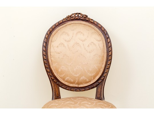Vintage Louis XVI Style Carved And Upholstered Side Chair