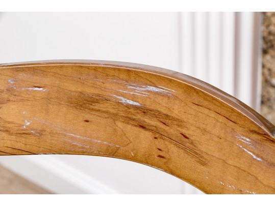 Four French Country Ladder Back Dining Chairs