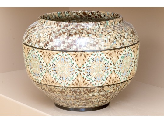 French Micro-Mosaic Ceramic Bowl Attributed To Jean Gerbino (Italian-French, 1876-1966) 
