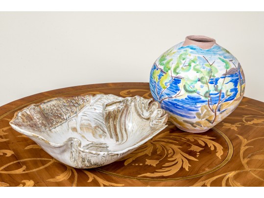 Duo Of Wonderful Studio Pottery Vessels