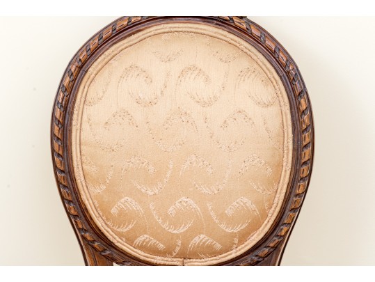 Vintage Louis XVI Style Carved And Upholstered Side Chair