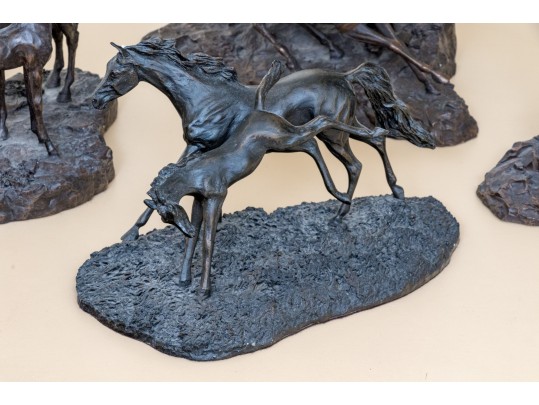 Set Of Four Landford Monroe For Franklin Mint Bronze Sculptures