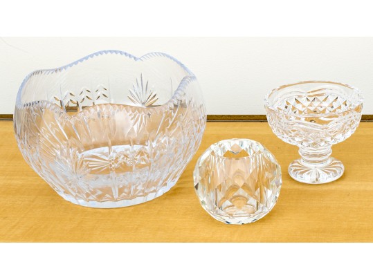 Trio Of Crystal Vessels Incl. House Of Igor Carl Faberge, Waterford, Ralph Lauren