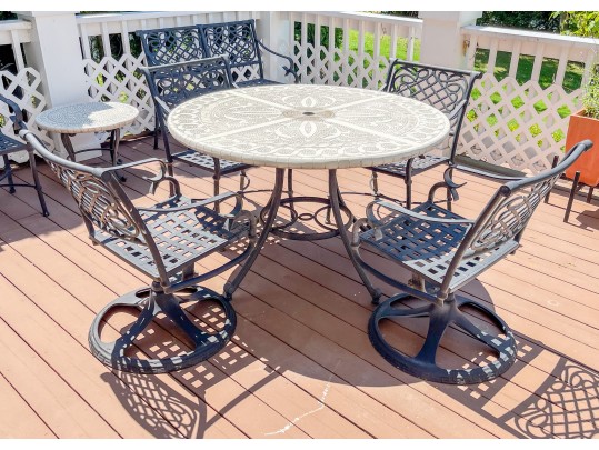 Elegant Neoclassical Style Outdoor Dining Set