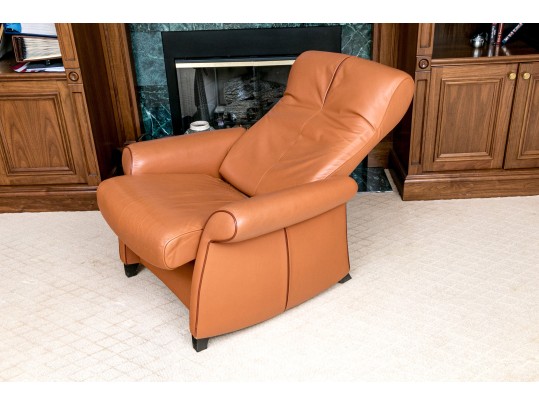 De Sede Swiss Leather Reclining Armchair With Ottoman
