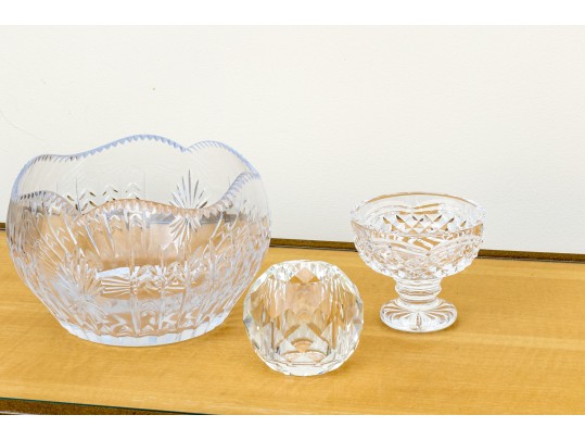 Trio Of Crystal Vessels Incl. House Of Igor Carl Faberge, Waterford, Ralph Lauren