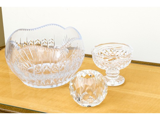 Trio Of Crystal Vessels Incl. House Of Igor Carl Faberge, Waterford, Ralph Lauren