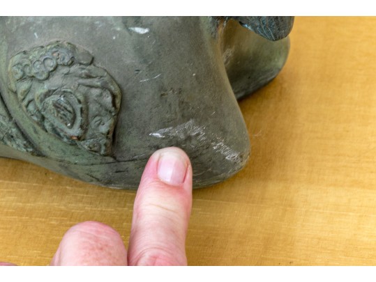 Asian Brass Recumbent Deer Sculpture 