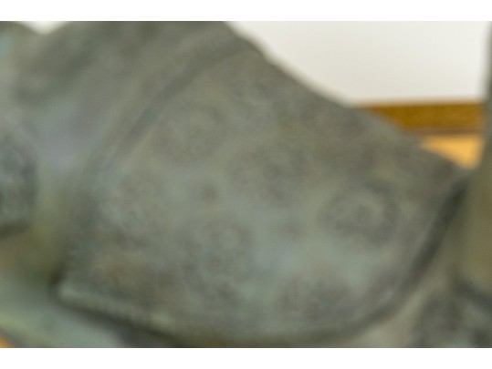 Asian Brass Recumbent Deer Sculpture 