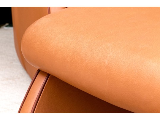 De Sede Swiss Leather Reclining Armchair With Ottoman