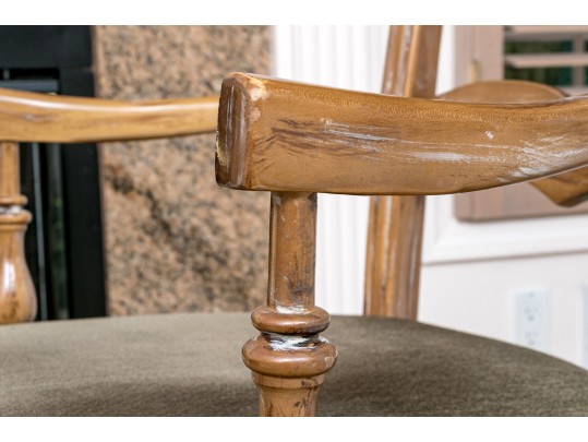 Four French Country Ladder Back Dining Chairs