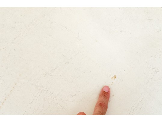 Mid-Century Modern White Leather Upholstered Stools Attributed To Drexel 