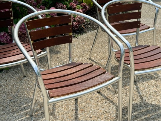 Set Of Four Nauteak Maritime Heritage Bistro Armchairs