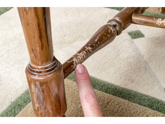 Four French Country Ladder Back Dining Chairs