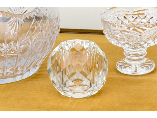 Trio Of Crystal Vessels Incl. House Of Igor Carl Faberge, Waterford, Ralph Lauren